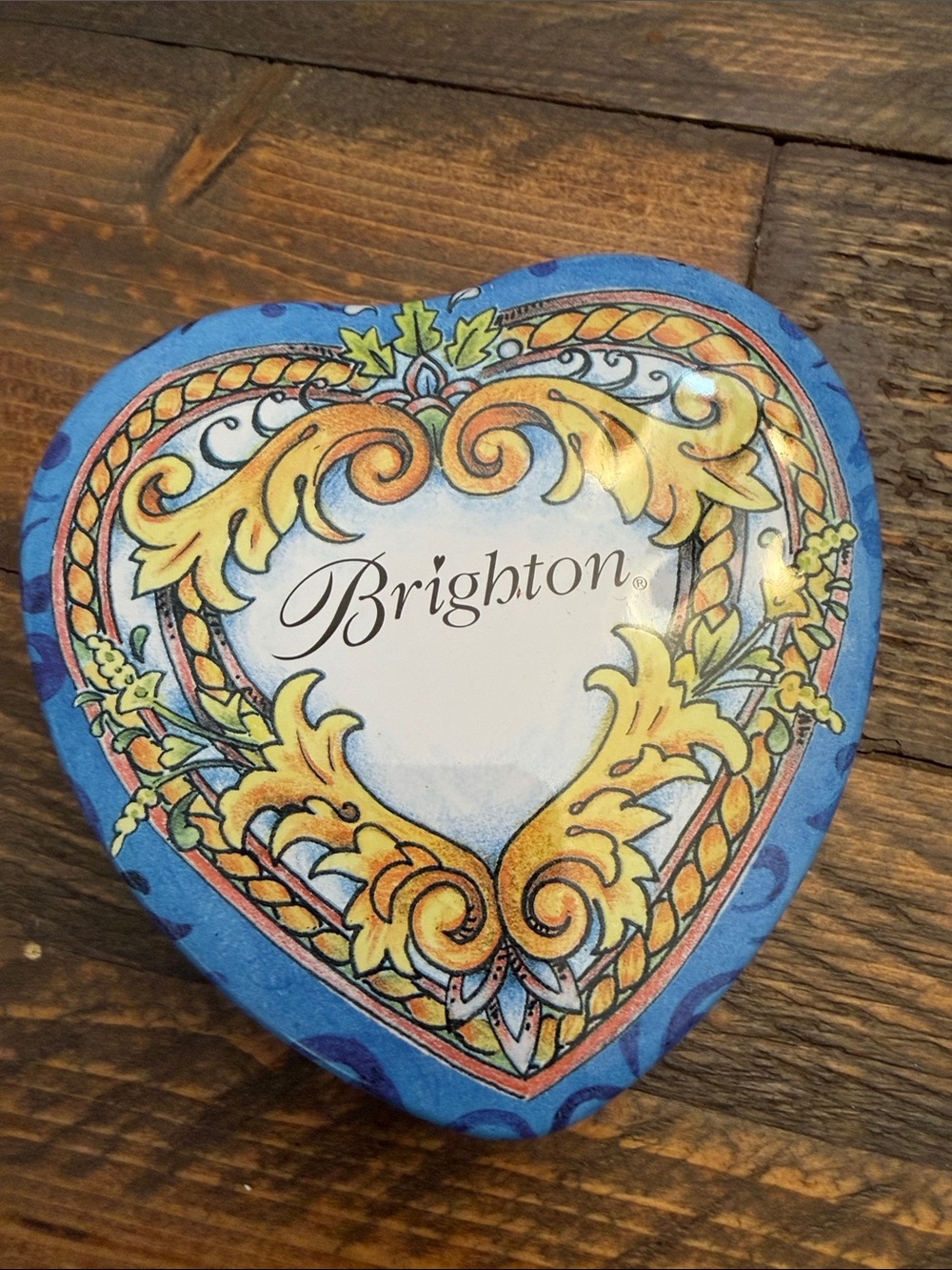 Brighton Collectible Heart Shaped Metal Tin Trinket Jewelry Box So Cute 🥰